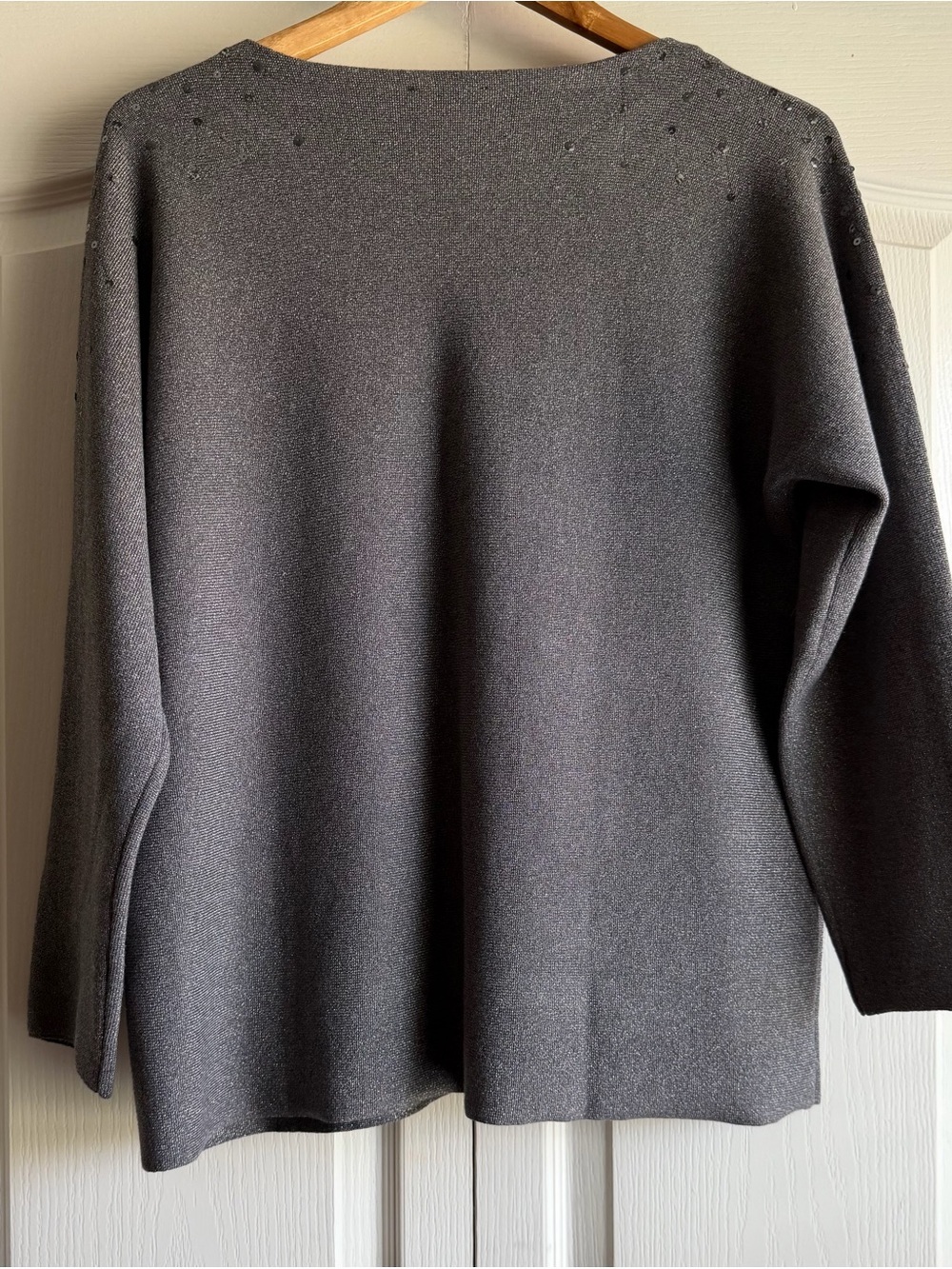 Chico’s Bateau Neck Metallic Ombre Sequin Pullover Sweater - Picture 6 of 7